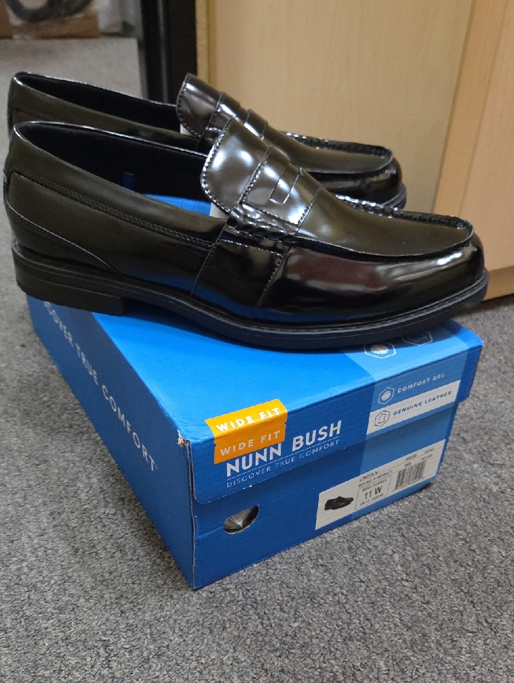 Nunn Bush Men’s Black Patent Penny Loafers